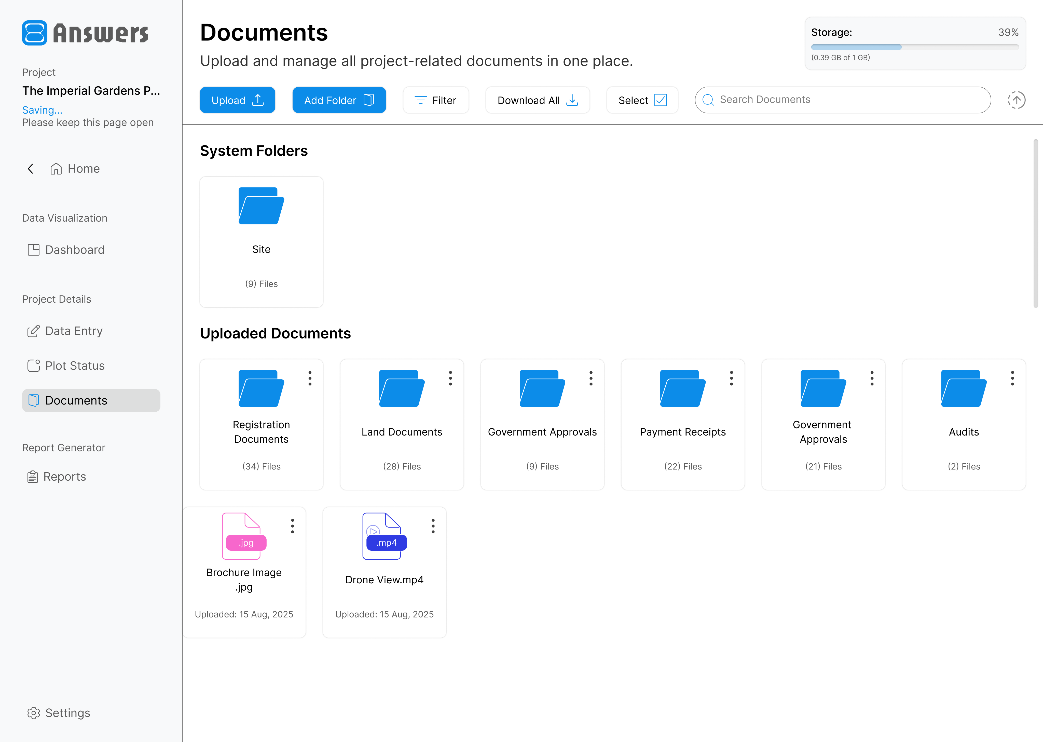 8Answers document management screen