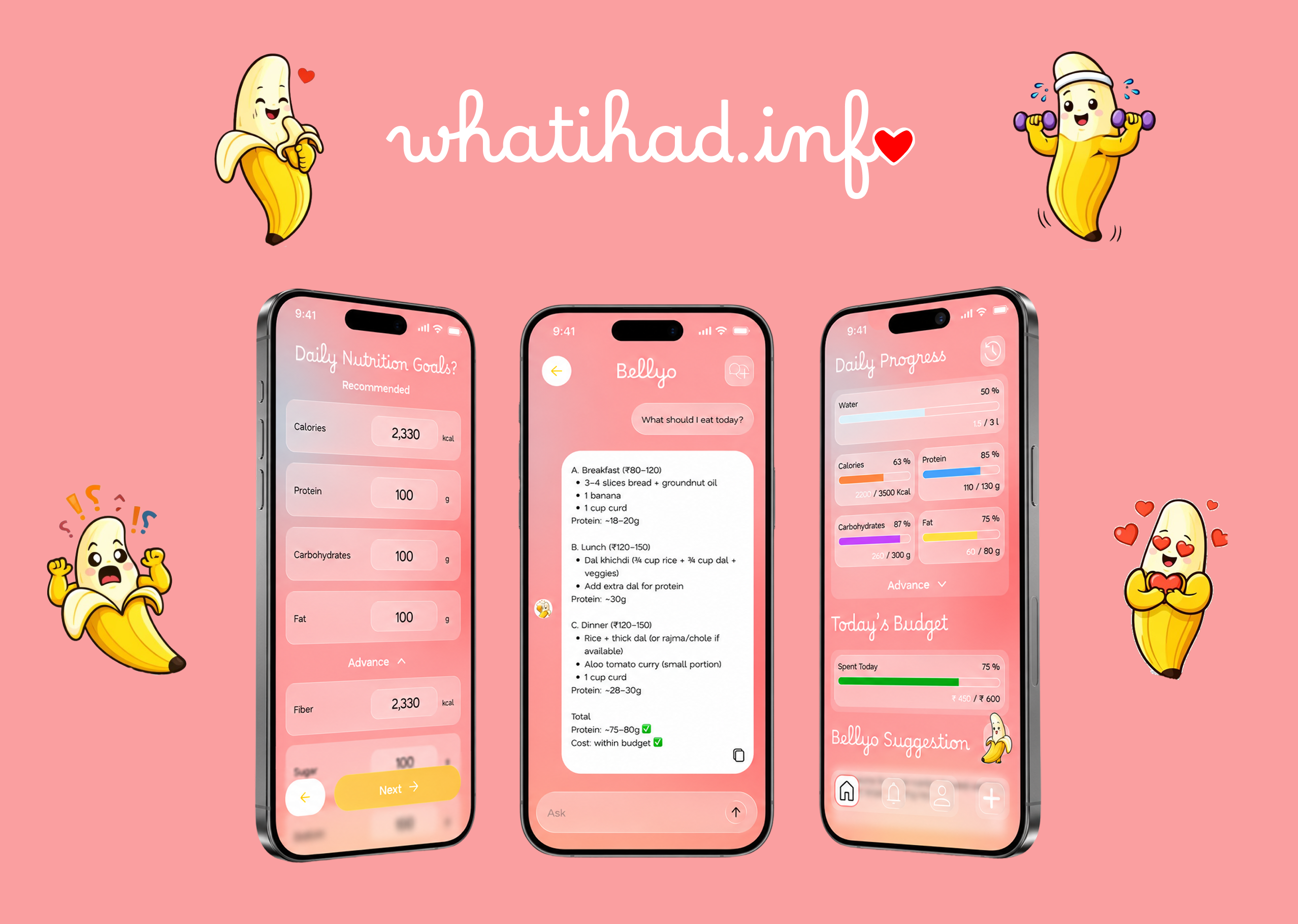 whatihad.info mobile nutrition app preview