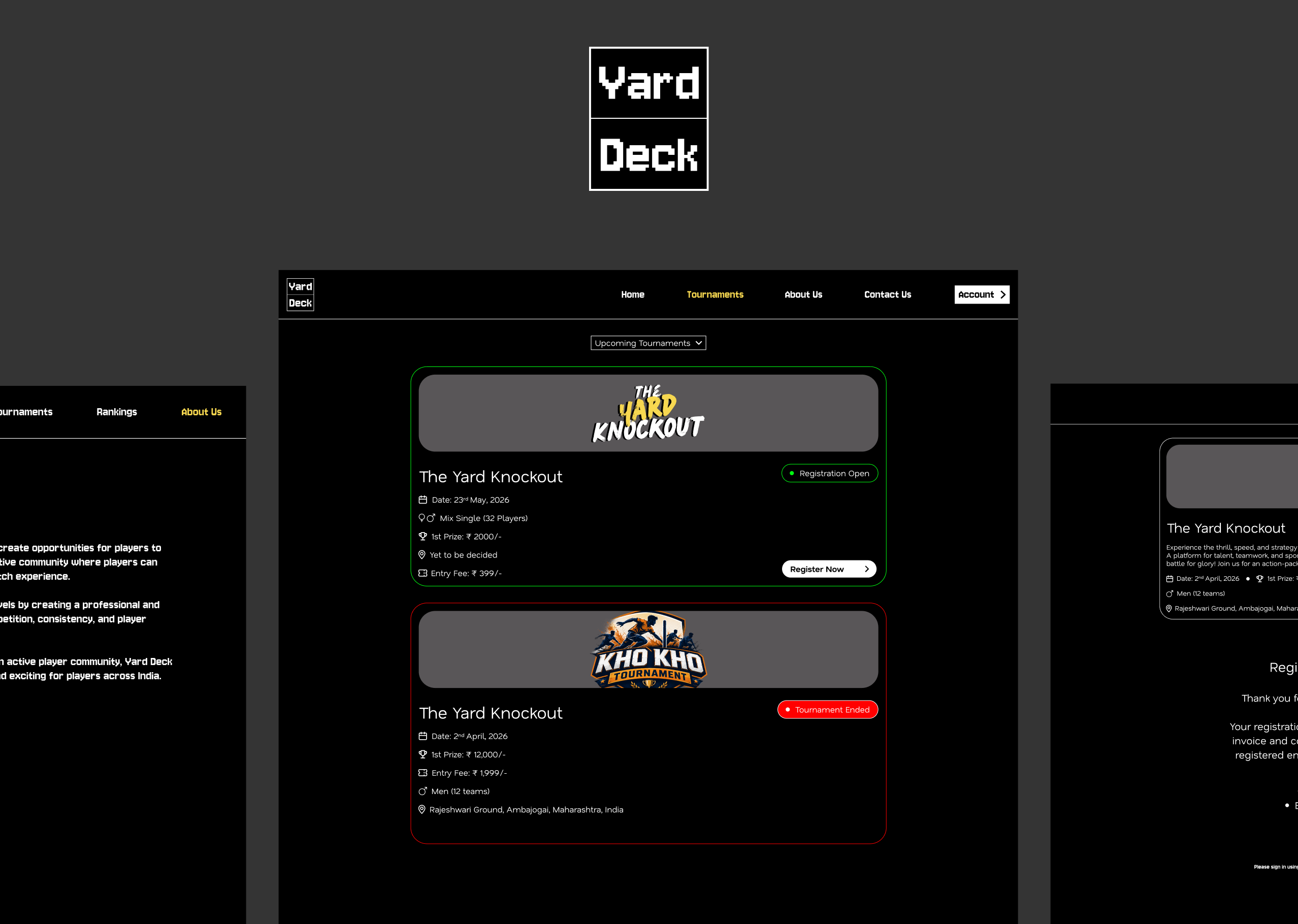Yard Deck sports event platform preview